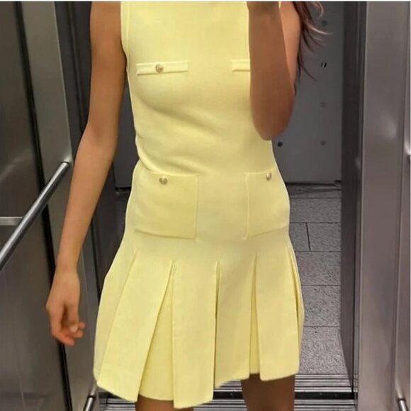 ZARA BOX PLEAT MINI DRESS Size XL NEW WITH TAG! - Picture 4 of 11